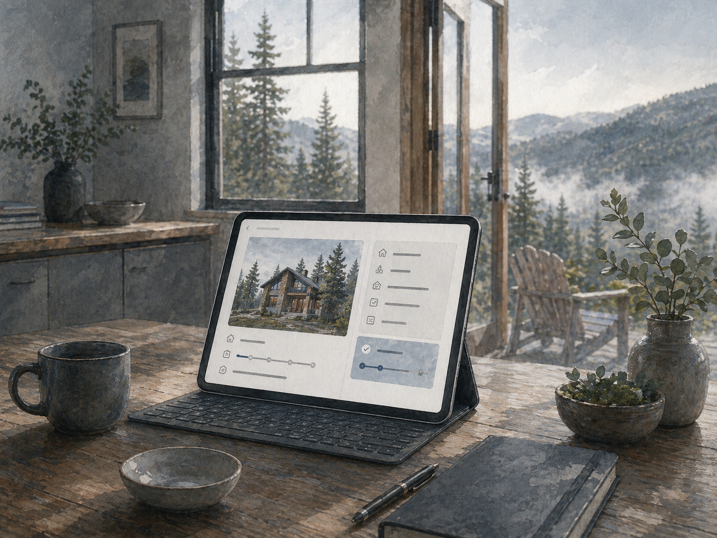 MyHome workspace on a tablet
