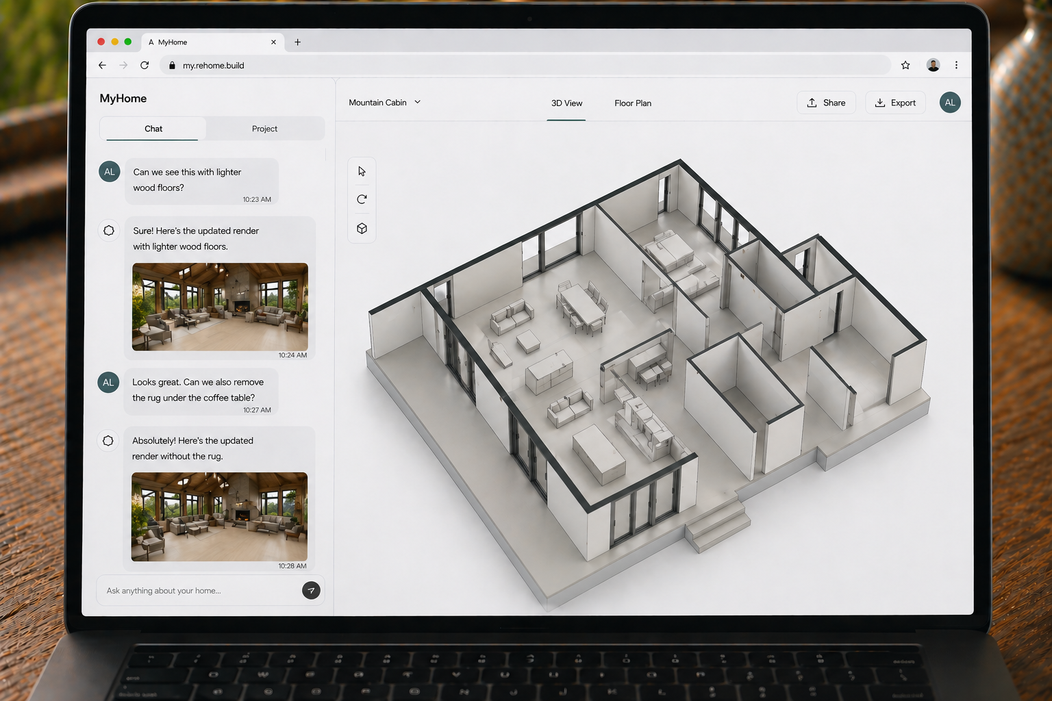 Visualize with AI renders